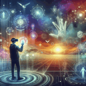 Junge betritt eine VR-Welt mit einer Virtual Reality Brille