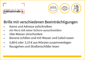 Karte mit der Aufgabe wenn du die Brille aufsetzt