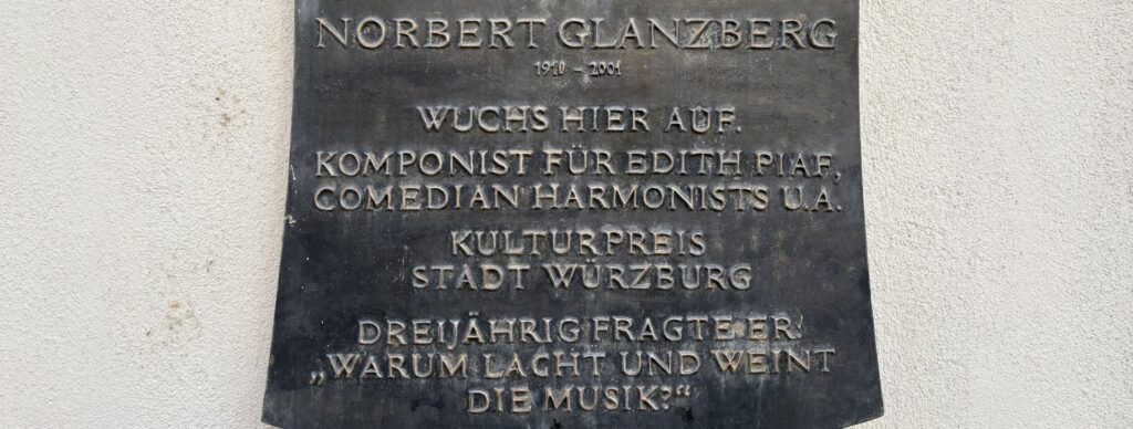 Gedenktafel von Norbert Glanzberg.